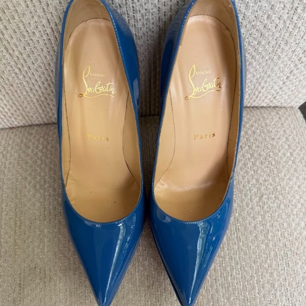Christian Louboutin Women EU 39 US 8.5 size Blue Shoes Heels Pumps - Picture 9 of 16